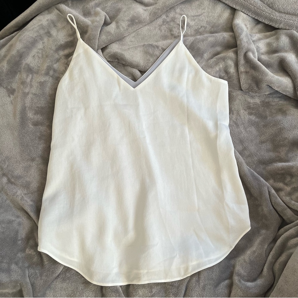 White V-neck tank top